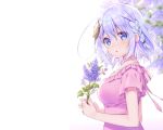  aqua_eyes blue_hair braids choker flowers original ribbons short_hair sumisaki_yuzuna white 