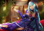  aqua_hair azura_(fire_emblem) dress elbow_gloves esther fire_emblem gloves headdress long_hair signed waifu2x yellow_eyes 