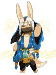  1other alternate_costume androgynous animal_ears arm_up blush closed_mouth eyebrows_visible_through_hair full_body furry kawasemi27 looking_at_viewer made_in_abyss nanachi_(made_in_abyss) short_hair smile tail whiskers white_hair yellow_eyes 