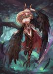  armor aurora_rokudo horns monster_girl no_bra tagme wings 