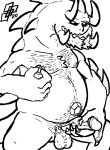  aliasing alien alien_humanoid animal_humanoid anthro balls black_and_white bodily_fluids cartoon_network cerdeorhys chubby_male gem gem_(species) genital_fluids genitals hairy humanoid humanoid_genitalia humanoid_penis hybrid kaiju line_art male masturbation monochrome monster_steven nipple_fetish nipple_play nipples penis precum scalie scalie_humanoid solo steven_quartz_universe steven_universe tongue tongue_out 