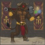  anthro bovid bovine european_mythology greek_mythology heretic hi_res male mammal maulotaur minotaur mythology solo wanderer1988 