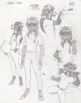  absurd_res anthro bastian_mccready braided_hair canid canine canis clothed clothing digitigrade dreadwolfclaw1990 fully_clothed hair hi_res male mammal model_sheet monochrome multiple_poses pose wolf 