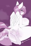  2020 ambiguous_gender anthro berry_frost big_breasts blush breasts cutie_mark digital_media_(artwork) duo equid equine eyes_closed fan_character female female/ambiguous hi_res mammal my_little_pony nude pillow pterippus sound_effects whisperfoot wings 