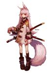  animal_ears dress sword tail toberan 