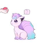  ? clarevoir creature fusion galarian_form galarian_ponyta gen_8_pokemon hands holding holding_poke_ball poke_ball poke_ball_(generic) pokemon pokemon_(creature) simple_background solo_focus spoken_question_mark vulpix white_background 
