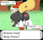  absurd_res anal anal_beads balls big_butt blush bodily_fluids braixen butt cum cum_in_pussy cum_inside duo english_text female genital_fluids genitals hi_res male male/female nintendo penetration penis pok&eacute;mon pok&eacute;mon_(species) pussy pussy_juice scorbunny sex sex_toy text tonytoran vaginal video_games 