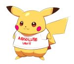  :3 artsy-rc clothed_pokemon commentary english_commentary english_text full_body gen_1_pokemon meme no_humans pikachu pokemon pokemon_(creature) shirt simple_background solo t-shirt white_background white_shirt 