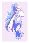  artsy-rc border full_body gen_7_pokemon highres no_humans pink_background pokemon pokemon_(creature) primarina simple_background solo starfish_hair_ornament white_border 