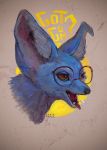  blue_body blue_fur canid canine daria_arbuz digital_media_(artwork) english_text eyewear fennec fox fur glasses mammal open_mouth solo teeth text tongue tongue_out 