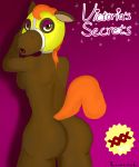  2013 animal_crossing anthro breasts brown_eyes butt equid equine female hi_res horse looking_at_viewer looking_back mammal nintendo nude open_mouth rawenski side_boob solo victoria_(animal_crossing) video_games 