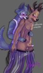  absurd_res anthro balls beastars bite blood bodily_fluids canid canine canis cervid duo genitals hi_res humanoid humanoid_genitalia humanoid_penis lean_muscle legoshi_(beastars) louis_(beastars) male male/male mammal neck_bite penis rhydian wolf 