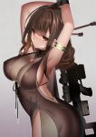  dress dsr-50_(girls_frontline) erect_nipples girls_frontline gun machimura_komori no_bra 