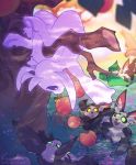 2020 black_body black_fur digital_media_(artwork) food fruit fur green_eyes guardian_spirit kyander moki_(species) open_mouth ori ori_and_the_blind_forest ori_and_the_will_of_the_wisps plant teeth tongue white_body white_fur 