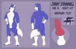  animal_genitalia animal_penis anthro balls blue_body blue_fur canid canine canine_penis canis fully_sheathed fur genitals hi_res hybrid jimmy_o&#039;donnell knot male mammal merffle model_sheet penis purple_eyes reference_image sheath solo wolf 