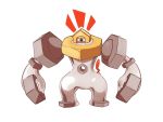  artsy-rc commentary english_commentary full_body gen_7_pokemon highres melmetal no_humans notice_lines pokemon pokemon_(creature) simple_background solo standing white_background 