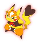  :3 artsy-rc closed_mouth clothed_pokemon commentary english_commentary highres luchador luchador_mask no_humans outline pikachu pink_outline pokemon pokemon_(creature) signature simple_background smile solo white_background 
