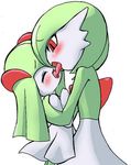  azuma_doguu blush doguu female gardevoir kirlia kiss kissing lesbian lowres makeout nintendo pok&#233;mon pokemon saliva tongue video_games yuri 