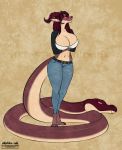  2020 alishka anthro clothed clothing digital_media_(artwork) female hi_res horn reptile scalie snake standing unknown_species 