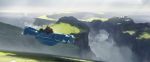  1other absurdres asteroid_ill floating flying fog gen_2_pokemon gen_3_pokemon grass highres metagross pokemon pokemon_(creature) riding riding_pokemon scenery skarmory 