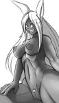  absurd_res animal_humanoid breasts female genitals hi_res humanoid lagomorph lagomorph_humanoid leporid_humanoid looking_at_viewer mammal mammal_humanoid miruko monochrome my_hero_academia navel nipples nude open_mouth open_smile pubes pussy quin-nsfw rabbit_humanoid rumi_usagiyami smile solo 