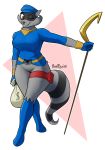  anthro badroy bottomless clothed clothing crossgender female genderbending hi_res mammal one_eye_closed procyonid raccoon sly_cooper sly_cooper_(series) solo sony_corporation sony_interactive_entertainment staff sucker_punch_productions video_games wink 