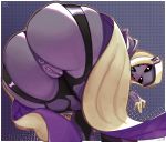  absurd_res alien anus big_butt black_sclera blush butt curvy_figure female genitals hi_res huge_butt iamhzn looking_at_viewer looking_back presenting presenting_hindquarters purple_body purple_skin pussy solo tenno video_games voluptuous warframe white_eyes wide_hips wisp_(warframe) 