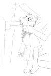  2:3 between_the_lions cleo_(between_the_lions) felid female genitals group hi_res human lion male male/female mammal monochrome nude oral pantherine plushie puppet sketch unknown_artist 