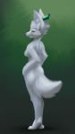  absurd_res anthro arctic canid canine emeralda emeralds female fluffy fox hi_res horn mammal mysterious solo standing stones ven4ik 