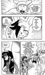  anthro bandage bath canid canine comic cookie_(furryfight_chronicles) daigaijin dialogue english_text female fox furryfight_chronicles group hi_res kalita_(furryfight_chronicles) lagomorph leporid looking_back mammal monochrome muko rabbit rodent sciurid text tree_squirrel wet 