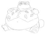  2020 animal_crossing anthro belly bottomwear canid canine clothing humanoid_hands iwano kemono mammal navel nintendo obese overweight raccoon_dog shirt shorts simple_background sitting tanuki tom_nook_(animal_crossing) topwear video_games white_background 