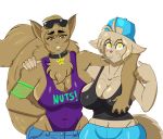  anthro basitin big_breasts big_tail breast_grab breasts candy captainblackscales clothing collar crossgender duo eyewear female female/female food hand_on_breast hat headgear headwear keith_keiser lollipop mammal mrs._nibbly rodent sciurid smile sunglasses twokinds webcomic 