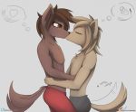  anthro basitin canid canine canis keidran keith_keiser kissing kosameainz male male/male mammal twokinds wagstail webcomic wolf zen_(twokinds) 