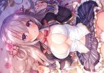  long_hair mitsuba_choco no_bra original panties school_uniform skirt_lift underwear 