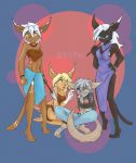  anthro basitin bottomwear clothing eugeniyburnt_(character) fan_character female ginjinkun group hair heterochromia hi_res humor jacket jeans leather leather_jacket male pants paws rope silver_hair tongue topwear twokinds webcomic 
