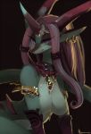  anthro breasts dragon ear_piercing ear_ring featureless_breasts female hair kameloh non-mammal_breasts piercing purple_eyes solo 