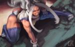  2020 animal_humanoid clothing deltoids female hair hi_res humanoid lagomorph lagomorph_humanoid legwear leporid_humanoid mammal mammal_humanoid miruko muscular muscular_female my_hero_academia quads rabbit_humanoid red_eyes solo thick_thighs thigh_highs ujac white_hair 