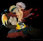  2boys bad_id blonde_hair bosch bosch_1/64 breath_of_fire breath_of_fire:_dragon_quarter breath_of_fire_v capcom claws dark_persona horns multiple_boys pointy_ears ryu_v ryuu_(breath_of_fire_v) short_hair white_hair yaoi 