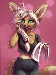  2020 anthro black_nose breasts canid canine digital_media_(artwork) female fennec fox green_eyes hair mammal shinigamigirl solo standing tan_hair 