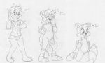  age_regression black_and_white blush canid canine clothing female fox foxx ftm_transformation gender_transformation hair human human_to_anthro male mammal miles_prower monochrome shrinking smile sonic_the_hedgehog_(series) species_transformation tail_growth text traditional_media_(artwork) transformation young 