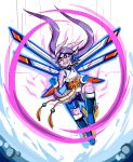  absurd_res anthro boots bottomwear breasts clothed clothing dragon female footwear freedom_planet freedom_planet_2 gamesgb gloves hair handwear hi_res hybrid long_hair mammal purple_hair sash_lilac skirt solo video_games wings wounded 
