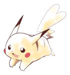  :3 :d artsy-rc commentary english_commentary full_body gen_1_pokemon highres no_humans open_mouth pikachu pokemon pokemon_(creature) signature simple_background smile solo sugimori_ken_(style) white_background 