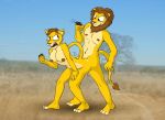  anthro awkward conjoined duo felid female lion male male/female mammal pantherine siamese_twins stuck_together theyton 
