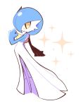  :&gt; alternate_color artsy-rc full_body gardevoir gen_3_pokemon highres looking_at_viewer no_humans pokemon pokemon_(creature) shiny_pokemon signature simple_background smile solo sparkle white_background 