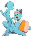  anthro anus ball_fondling balls blue_body blue_fur breasts cartoon_network clothing domestic_cat drockdraw duo felid feline felis female fondling fur genitals gumball_watterson humanoid_genitalia humanoid_penis incest_(lore) male male/female mammal mother mother_and_child mother_and_son navel nicole_watterson nipples nude open_mouth parent parent_and_child penis pussy small_breasts son the_amazing_world_of_gumball tongue tongue_out young 