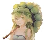  1girl bare_shoulders breasts character_request closed_mouth echosdoodle long_hair looking_at_viewer monster_strike plant simple_background solo white_background 