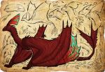  2019 ambiguous_gender digital_media_(artwork) dragon feral hi_res red_body red_scales scales solo soulsplosion spines wyvern 