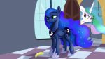  16:9 banana castle duo equid female feral food friendship_is_magic fruit horn humor jbond joke joking mammal my_little_pony plant princess_celestia_(mlp) princess_luna_(mlp) widescreen winged_unicorn wings 