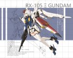  1girl absurdres full_body green_eyes gun gundam highres holding holding_weapon lengbolaodao looking_at_viewer mecha mecha_musume parted_lips personification rifle science_fiction shield short_hair solo thighhighs weapon white_hair xi_gundam 