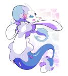  :d artsy-rc commentary english_commentary fang full_body gen_7_pokemon highres no_humans open_mouth pokemon pokemon_(creature) primarina signature skin_fang smile solo 